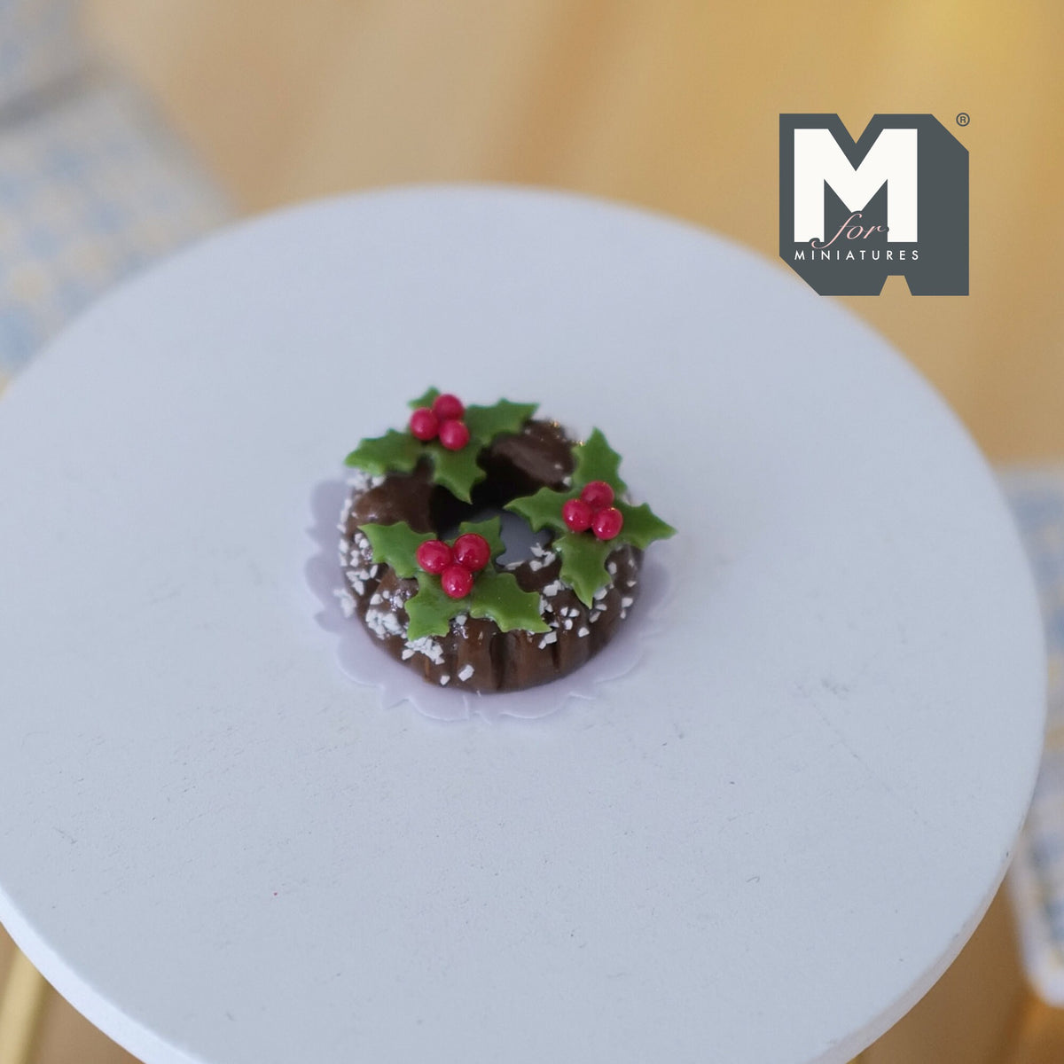 1:12 scale Dollhouse miniature Chocolate Christmas Cake - E011