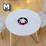 Dollhouse Miniature Christmas Wreath Wall Plate , 1:12 Scale Miniature Wall Plate - G061