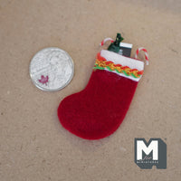 Miniature Filled Christmas Stockings Socks , 1:12 Scale Dollhouse Christmas Socks , Santa Gift Stockings - G078