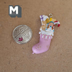 Miniature Filled Christmas Stockings , 1:12 Scale Dollhouse Supplies Christmas Socks , Santa Gift Stockings (cast resin) - G050