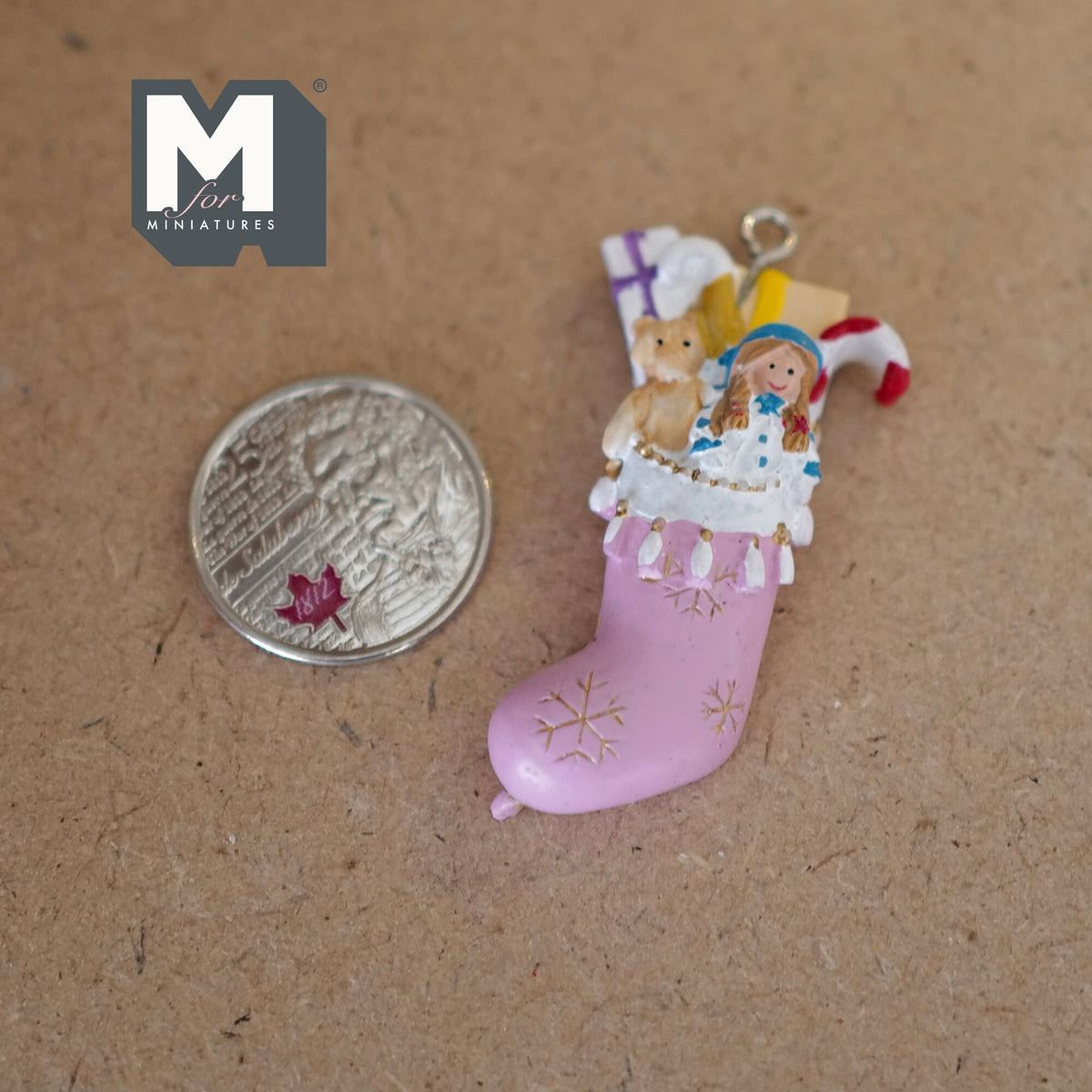 Miniature Filled Christmas Stockings , 1:12 Scale Dollhouse Supplies Christmas Socks , Santa Gift Stockings (cast resin) - G050