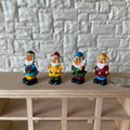 1:12 Scale Miniature Garden Gnome Figurines, Pointy Hats, Set of 4, 1-3/16 inch tall, DIY Dollhouse Supply