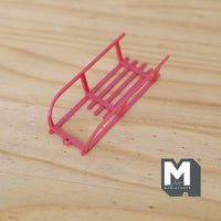 Dollhouse Sledge , 1:12 Scale Miniature Sledge , Toboggan , Dollhouse Sleigh , Komatik , Snowmobile (made with plastic) - G080