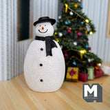 Dollhouse Snowman Figurine 1:12 Scale Miniature Snowman with Trilby Hat and Scarf 4-7/16 inch tall - I005