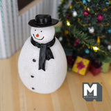 Dollhouse Snowman Figurine 1:12 Scale Miniature Snowman with Trilby Hat and Scarf 4-7/16 inch tall - I005