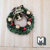 1:12 Dollhouse Supplies Christmas decoration miniature Christmas wreath with ornaments and bell Christmas garland - G091