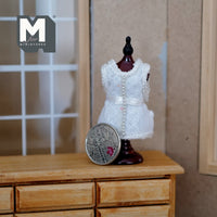 Miniature Corset on Dressmaker , 1:12 Scale Miniature Waist Cincher on Stand , Bustier , Bodice , 1 Inch Scale Corselette F026