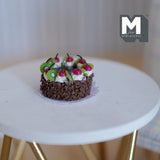 1:12 scale Dollhouse Supplies Miniature Cherry, Kiwi and Chocolate Cake - E013