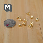 1:12 Scale Miniature Flared Open Bells with Clappers, Set of 10, 1/4 inch dia., DIY Dollhouse Supply (gold)