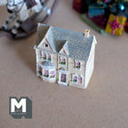 1:144 Scale Miniature Resin Georgian Dollhouse Model, House in a House, 2-3/4 inch tall, DIY Dollhouse Supply (cream)