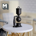 1:12 Scale Miniature Metal Siphon Coffee Brewer with Stand, 2-1/16 inch tall, DIY Dollhouse Supply (black)