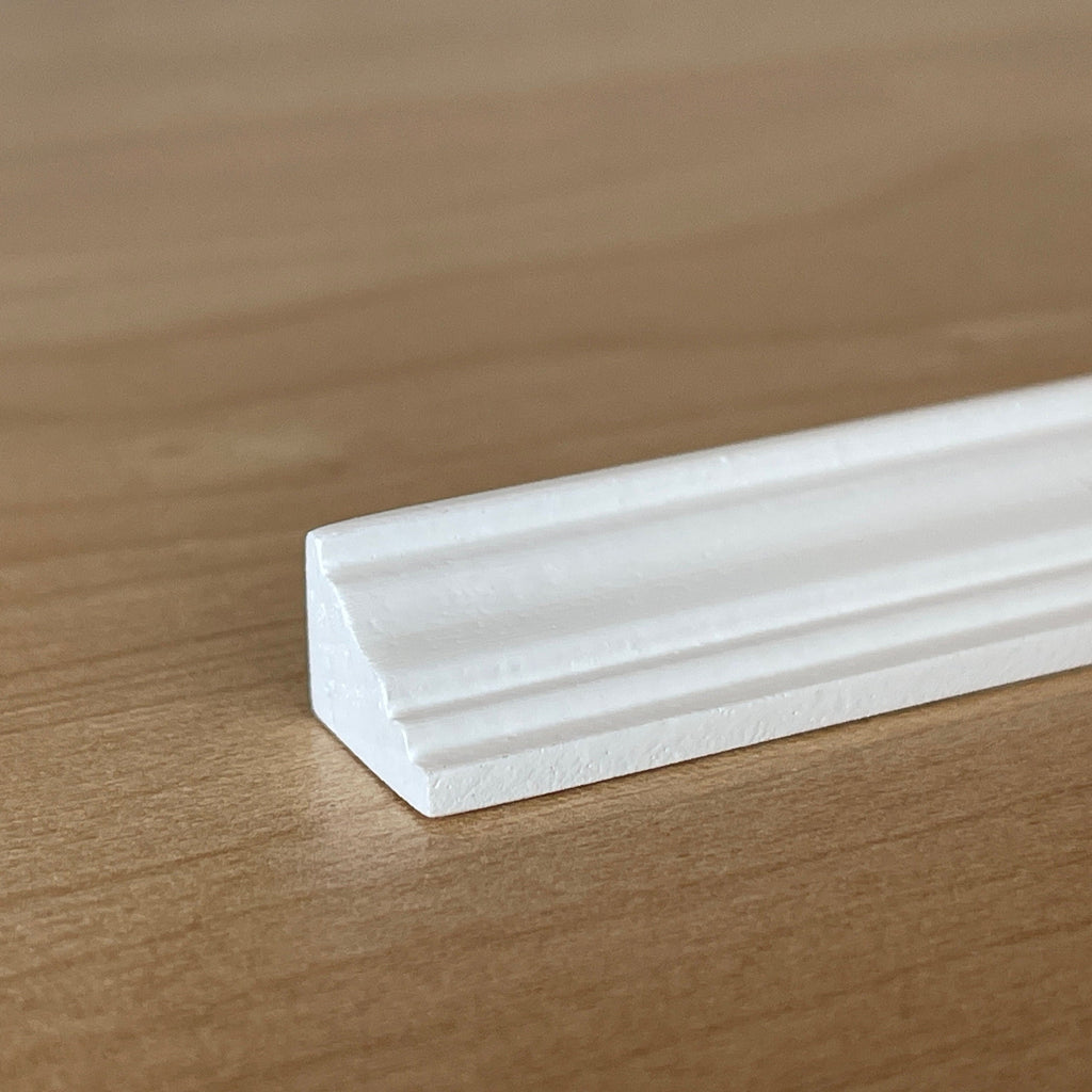 Miniature Classic Wood Cornice Molding for Dollhouse Ceilings, 18 inch long (white)