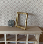 Cadre photo miniature orné à l'échelle 1:12, 5 cm de haut, accessoire pour maison de poupée DIY (doré)