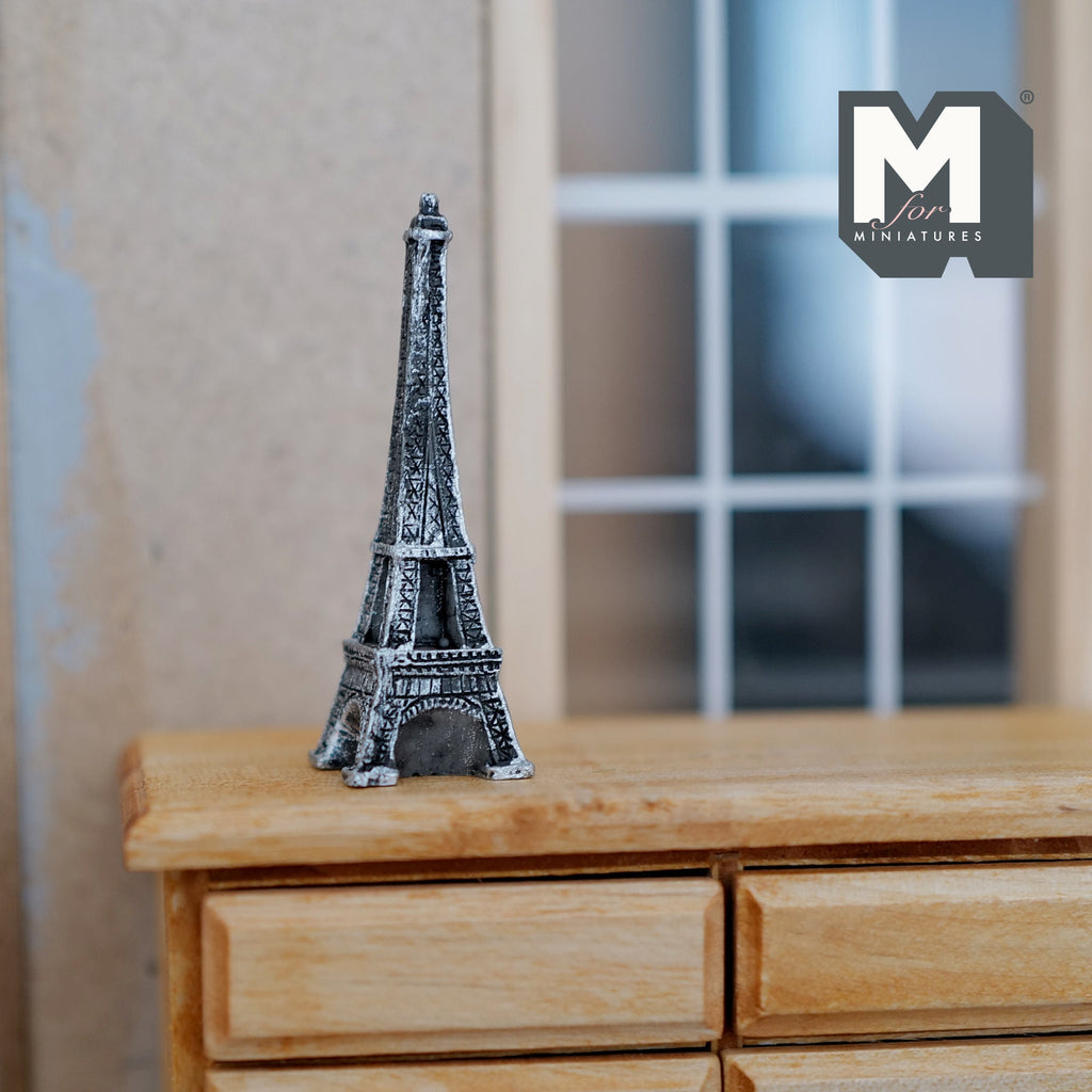 1:12 Scale Miniature Eiffel Tower Statue, 2 inch tall, DIY Dollhouse Supply (cast resin) (dark bronze)