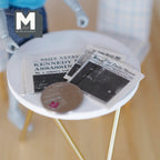 Miniature Newspaper , 1:12 Scale Dollhouse Supplies 5 Pages Double Side Newspapers , 2 Large Size , 3 Medium Size C039