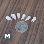1/12スケール ミニチュアねずみのフィギュア 6体セット 全長約1.6cm DIYドールハウス用（ホワイト）