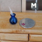 Dollhouse Supplies Ink Pot and Quill , 1:12 Scale Miniature Glass Inkwell , Ink Stand - G055