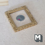 1:12 Scale Miniature Metal Ornate Rectangular Picture Frame, 3-1/16 inch tall, DIY Dollhouse Supply (gold)