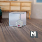 1:12 Scale Miniature Mirror Cube Coffee Table, 1-9/16 inch tall, DIY Dollhouse Supply (with protection film)