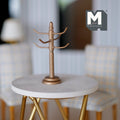 1:12 Scale Miniature Mug Tree, 6 Hooks, 2-3/16 inch tall, DIY Dollhouse Supply (bronze)