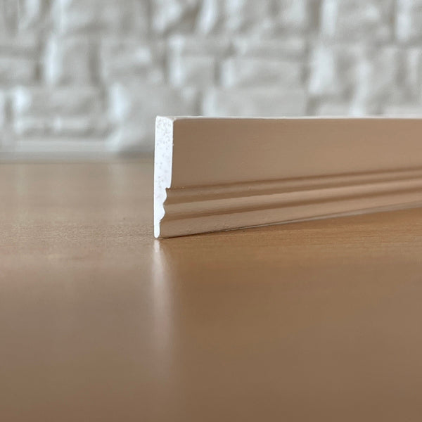 Dollhouse White Baseboard Molding , Miniature Skirting Board , Miniature Wall Panel Molding 17.5 Inch Long