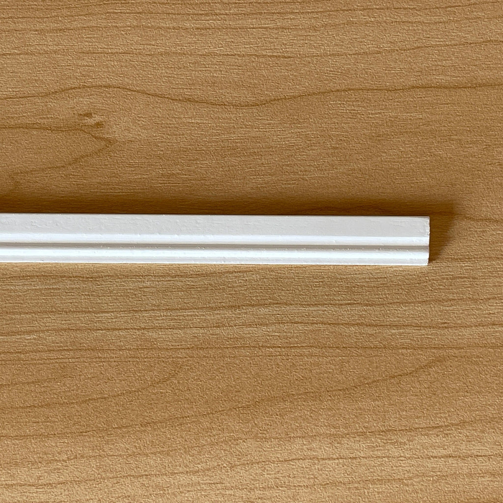 Miniature Grooved Wood Baseboard Molding for Dollhouse Walls, 18 inch long (white)