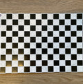 Miniature Black and White Checkered Marble Style Embossed Tile Sheet, 11/16 inch Tiles, 15-15/16 x 11-5/8 inch, DIY Dollhouse Supply