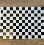 Embossed Dollhouse Brick Sheet Black and White Chequered Marble Tile Sheet - 16" x 11-5/8"