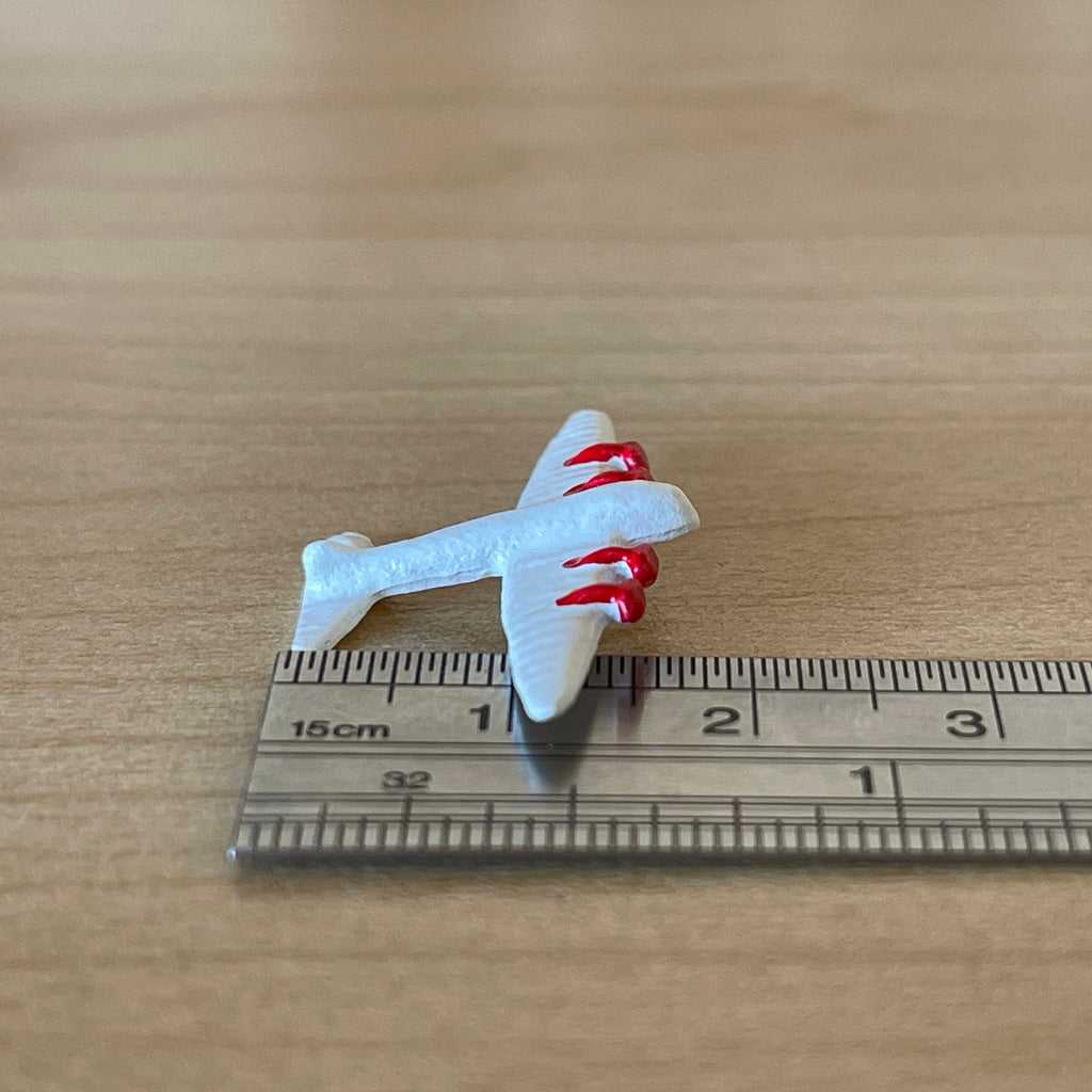 1:12 Scale Miniature Toy Biplane, 1-3/8 inch long, DIY Dollhouse Supply (white)