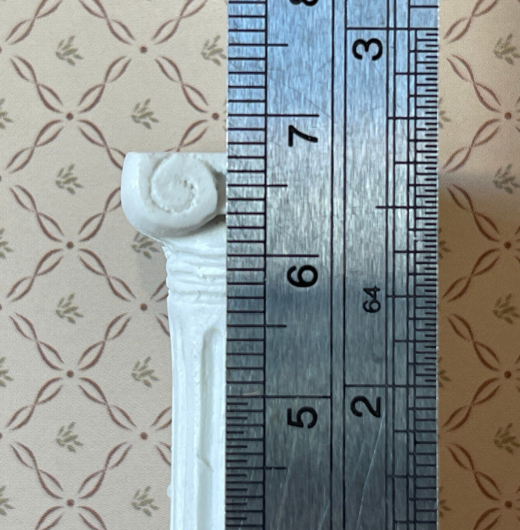 1:12 Scale Miniature Ionic Column, Fluted Shaft, 2-11/16 inch tall, DIY Dollhouse Supply (cast resin) (white)