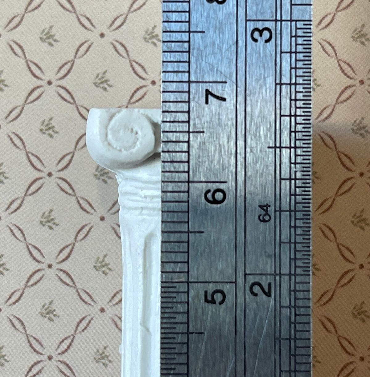 1:12 Scale Miniature Ionic Column, Fluted Shaft, 2-11/16 inch tall, DIY Dollhouse Supply (cast resin) (white)
