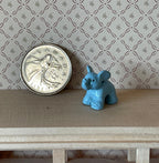 1:12 Scale Miniature Toy Elephant Figurine, 13/16 inch long, DIY Dollhouse Supply (light blue)