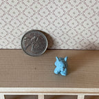 1:12 Scale Miniature Toy Elephant Figurine, 13/16 inch long, DIY Dollhouse Supply (light blue)