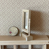 1:12 Miniature Unpainted Swivel Makeup Mirror , Vanity Mirror , Countertop Mirror , Dressing Table Mirror , Cosmetic Mirror - F049