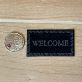 Miniature Welcome Door Mat , Welcome Rug , Front Door Rug 1:12 Scale Rug Welcome Mat - D082