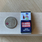 1:12 Scale Miniature Charcoal Briquets Bag, Printed Label, 1-3/4 inch tall, DIY Dollhouse Supply