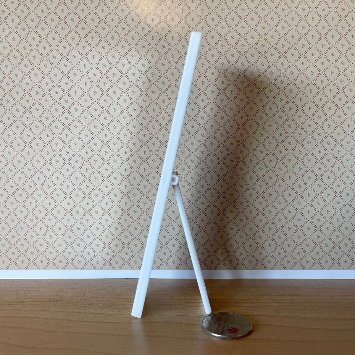 1:12 Scale Miniature Full Length Floor Mirror on Stand, 4-7/16 inch tall, DIY Dollhouse Supply (white)