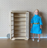 Dollhouse Unfinished Book Cabinet 1:12 Scale Unpainted Cabinet with 6 Shelves Swing Doors C009