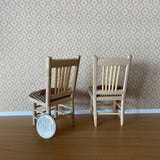 Dollhouse Supplies Miniature Unpainted Dining Chair with Cushion Set of 2 , 1:12 Scale Unpainted Dining Seat with Pads - C003