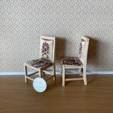 Dollhouse Supplies Miniature Unpainted Dining Chair with Seat Pads Set of 2 , 1:12 Scale Unpainted Dining Chairs with Cushions - F016