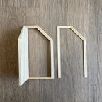 1:12 Scale Miniature Unfinished Dollhouse Under Stairs Door with Angled Top and Back Trim, 7-1/16 inch high