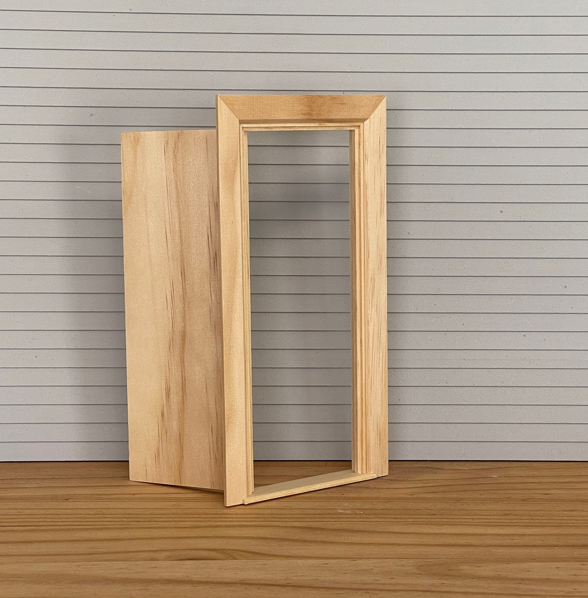 1:12 Scale Miniature Unfinished Dollhouse Plain Interior Door with Back Trim, 7-1/2 inch high