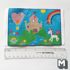 1:12 Scale Miniature Castle and Rainbow Play Mat, Printed Unicorn and Balloons, 6-1/4 inch long, DIY Dollhouse Supply