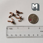 1:12 Scale Miniature Metal Dollhouse Wall Hooks, Set of 4, 9/16 inch tall (copper)