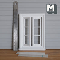 1" Scale Dollhouse Window Panel with Acrylic Windows , Inner Side Jambs (back trim sold separately) - I021