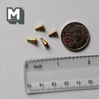 1:12 Scale Miniature Brass Round Tapered Dollhouse Cabinet Knobs, Set of 4, 1/8 inch dia.