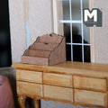 1:12 Scale Miniature Wood Mail Holder, 3 Slots, 1-3/4 inch wide, DIY Dollhouse Supply (brown)