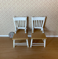 Dollhouse Dining Chairs Set of 2 , 1 Inch Scale Miniature Kitchen Chairs - C002