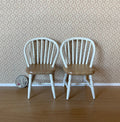 1:12 Scale Miniature Wood Windsor Spindle Back Dining Chairs, Set of 2, 3-11/16 inch tall, DIY Dollhouse Supply (white)