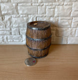 Dollhouse Wooden Wine Barrel, Dollhouse Miniature Wooden Beer Wine Barrel - C041